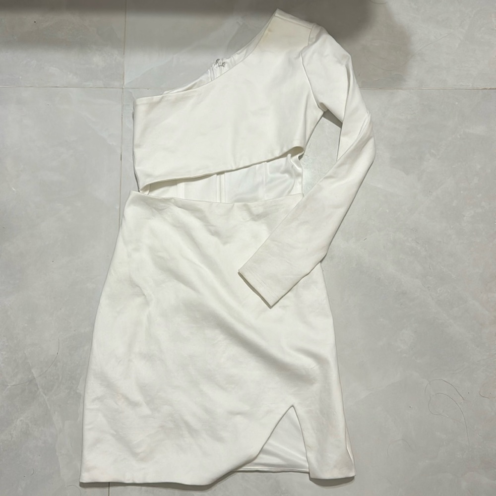 One shoulder TigerMist dress size small white